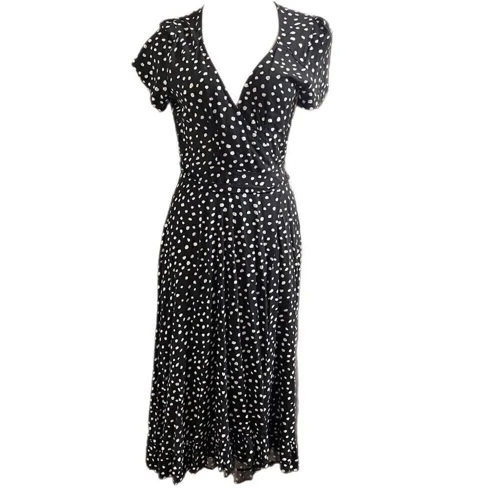 NWT Lira Wild Hearts Black White Polka Dot Dress Size Small New